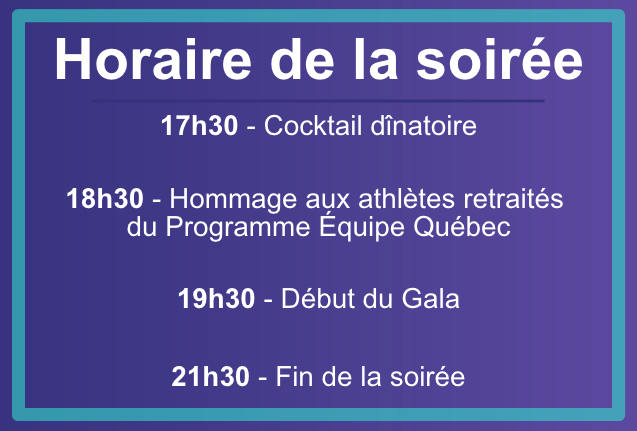 Horaire de la soirée du gala 2024